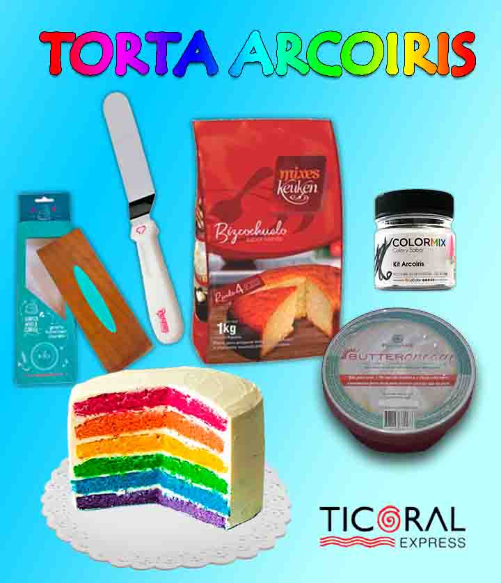 SET TORTA ARCO IRIS